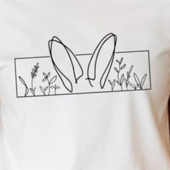 Ostern Tshirt - Easter Lineart Bunny - Happy Easter - Spring Clothing - Picture 2 of 5